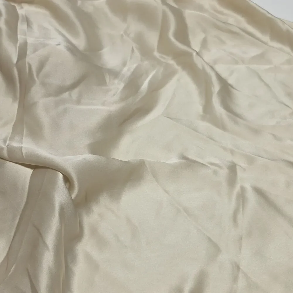 Newport News Swim 100% Silk Cream Pareo Biege Warap Scarf Vintage Pastel Nude